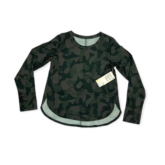 Zella Girls Printed Curved Hem T-Shirt Camo Black Size XL 14/16 NWT $35 MSRP - Picture 2 of 6